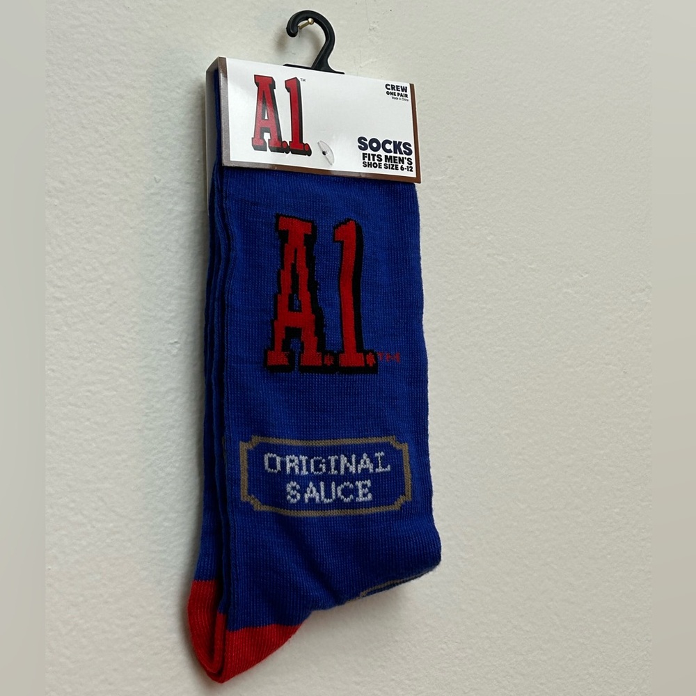 A1 Sauce Logo Socks NWT